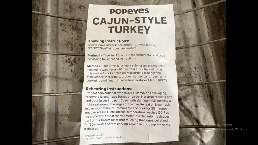 Popeyes Cajun Style Turkey | Price, Recipe & Review | 2025 2 Popeyes Cajun Style Turkey Instructions