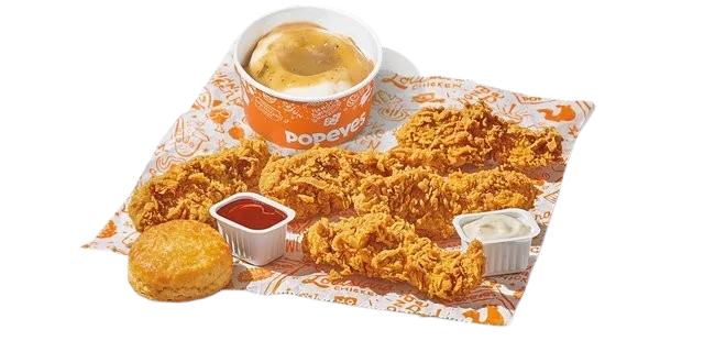 Popeyes Catering Menu With Latest Prices & Deals 2025 8 Popeyes Catering Menu 5-Piece Tenders Boxed Meal