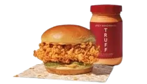 Popeyes Truff Sandwich | Price, Recipe & Review | 2025 1 Popeyes Truff Sandwich - Specific Menu Item