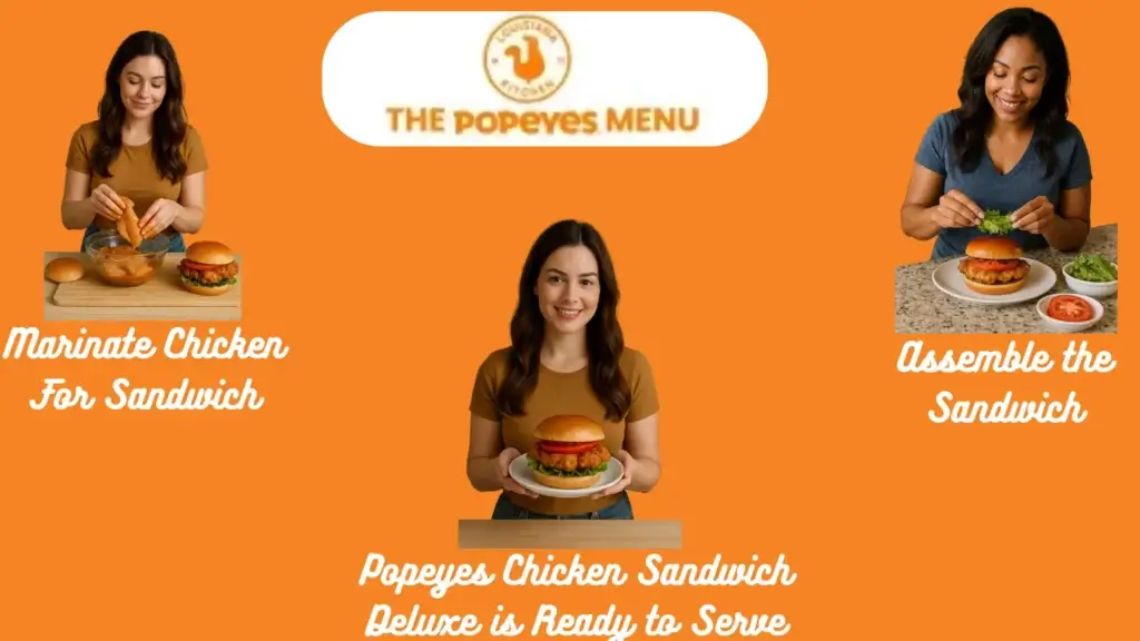 Popeyes Chicken Sandwich Deluxe | Price, Recipe & Review | 2025 2 Image showing steps of the recipe