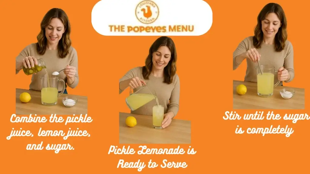 Popeyes Pickle Lemonade | Price, Recipe & Review | 2025 2 showing making process of pickle lemonade